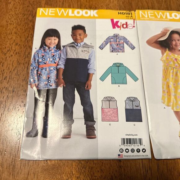 Simplicity Kids New Look Sewing Patterns Uncut, brand new D0942 Size A 3-8 6296 - Picture 3 of 5